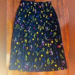 Zara Black A-Line Skirt with Multicolor Floral Print